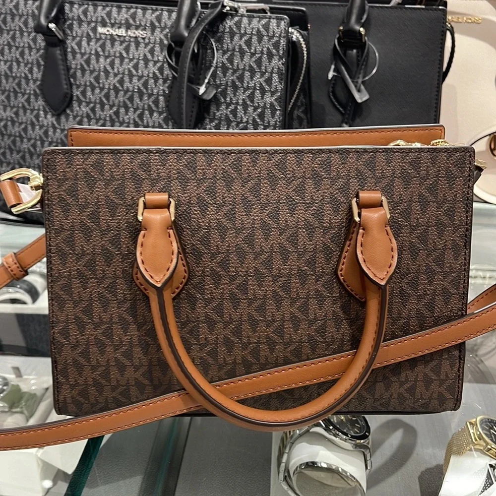 Michael Kors Small Sheila Satchel Crossbody Bag Brown NWT